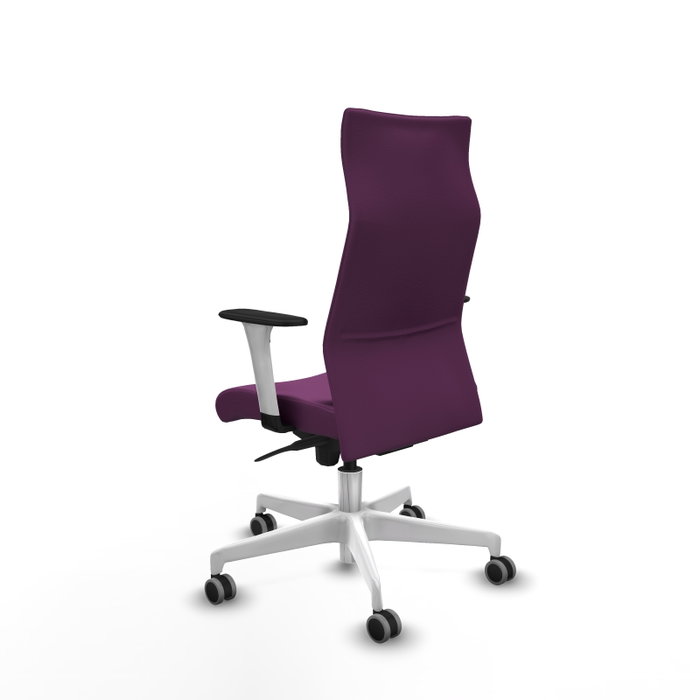 PIQUERAS Y CRESPO Sillón Albacete Morado con Mecanismo Sincro y Base Blanca