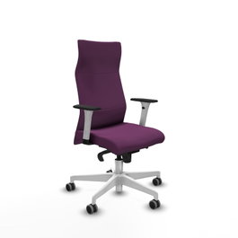 PIQUERAS Y CRESPO Sillón Albacete Morado con Mecanismo Sincro y Base Blanca