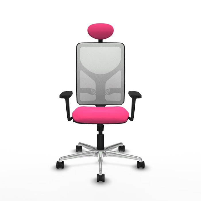 PIQUERAS Y CRESPO Silla de oficina Motilla Rosa y Blanco con Mecanismo Sincro PIQUERAS Y CRESPO Silla de oficina Motilla Rosa y Blanco con Mecanismo Sincro
