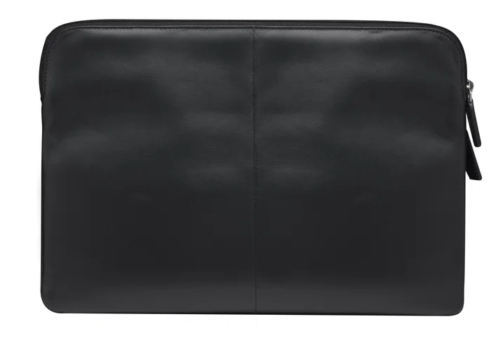 Skagen Pro+ Funda para Portátil de 13 pulgadas, Compatible con MacBook Pro/Air, Cuero de Grano Entero Negro, Resistente a Impactos, Cremallera, 316g