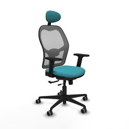 PIQUERAS Y CRESPO Silla de oficina Jorquera con mecanismo Sincro/Traslack, Turquesa y Gris