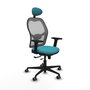 PIQUERAS Y CRESPO Silla de oficina Jorquera con mecanismo Sincro/Traslack, Turquesa y Gris