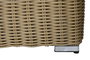 DKD Home Decor Sofá Terraza y Jardín Ratán Sintético Set de 4 Piezas, Marrón Claro/Beige, Repelente al Agua, 222 x 87 x 63 cm