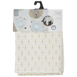 Home Deco Factory Mantel Dorado Geome 140x250 cm Poliéster