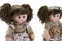 DKD Home Decor Set de 2 Muñecas de Trapo con Vestido Marrón