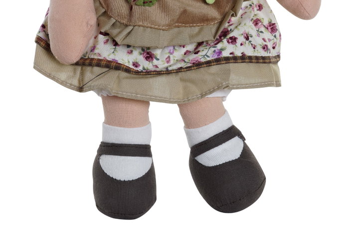 DKD Home Decor Set de 2 Muñecas de Trapo con Vestido Marrón
