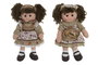 DKD Home Decor Set de 2 Muñecas de Trapo con Vestido Marrón