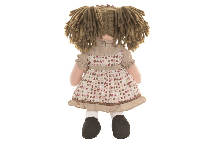 DKD Home Decor Set de 2 Muñecas de Trapo con Vestido Marrón