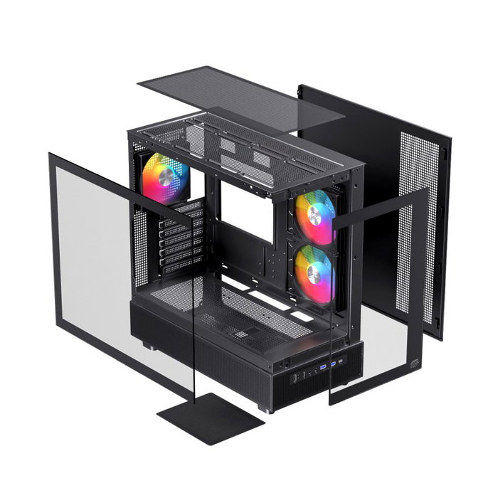 Einarex Caja ATX Semitorre S500 RGB 3 Ventiladores Negra EXCS-PR-500R-B