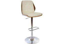 DKD Home Decor Taburete Moderno Crema Marron Pu Nogal 52 x 121 x 50 cm