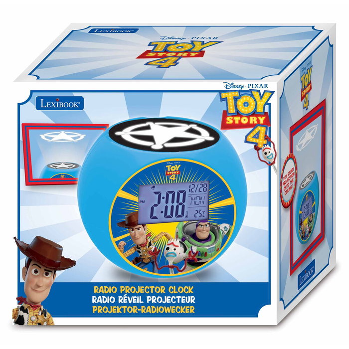 Lexibook Reloj Despertador Proyector Toy Story Disney Pixar con Radio FM y 10 Sonidos Naturales