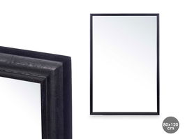Giftdecor Espejo de Pared con Marco de Madera Negro 80x120 cm