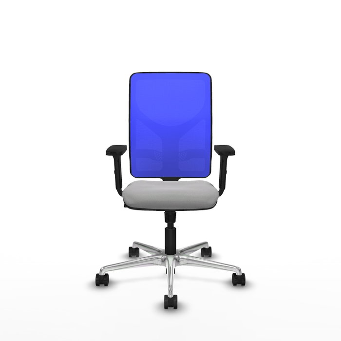 PIQUERAS Y CRESPO Silla de oficina Motilla con mecanismo Sincro, Gris claro y Azul
