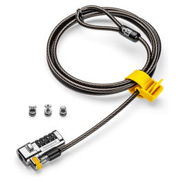Kensington Candado Universal ClickSafe 3-en-1 para Portátiles, Cable 1.8m, Cerradura de Combinación, Acero al Carbono, Negro