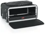 Gator Funda de rack de 3U ligera con asa de arrastre y ruedas - Negro