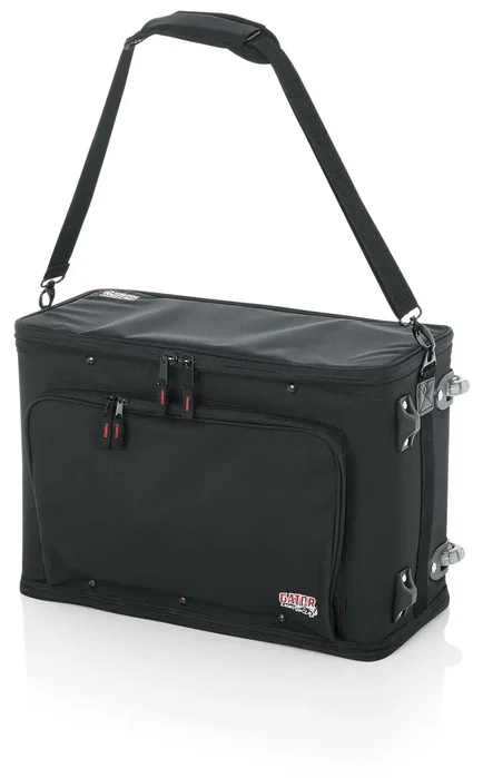 Gator Funda de rack de 3U ligera con asa de arrastre y ruedas - Negro