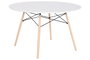 DKD Home Decor Mesa Redonda de Comedor MDF y Abedul Blanco