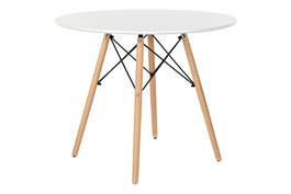 DKD Home Decor Mesa Redonda de Comedor MDF y Abedul Blanco