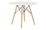 DKD Home Decor Mesa Redonda de Comedor MDF y Abedul Blanco