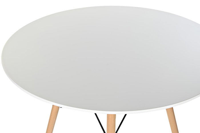 DKD Home Decor Mesa Redonda de Comedor MDF y Abedul Blanco