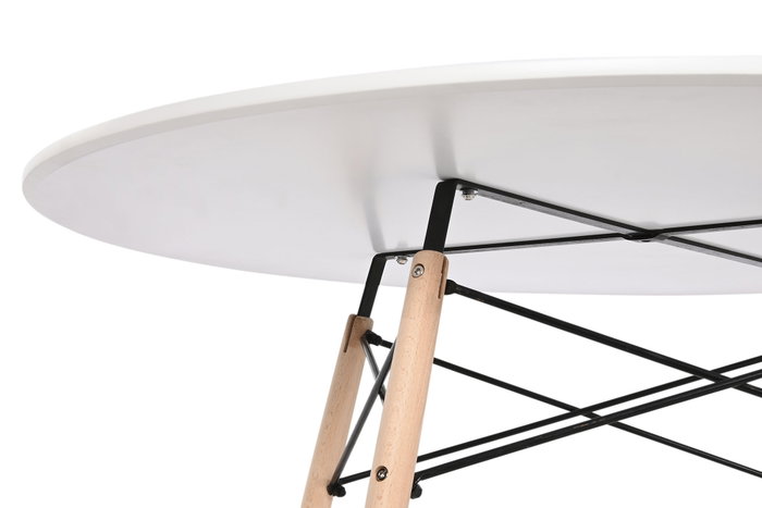 DKD Home Decor Mesa Redonda de Comedor MDF y Abedul Blanco