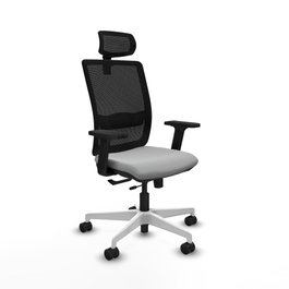 PIQUERAS Y CRESPO Silla de oficina Haches con mecanismo Sincro/Traslack, Gris claro y Negro