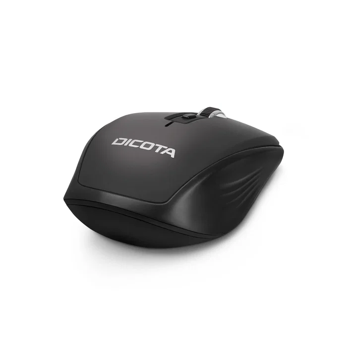 Dicota D31980 Ratón Inalámbrico Bluetooth para Viajes, Ambidiestro, 1600 DPI, 5 Botones, Negro