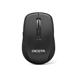 Dicota D31980 Ratón Inalámbrico Bluetooth para Viajes, Ambidiestro, 1600 DPI, 5 Botones, Negro