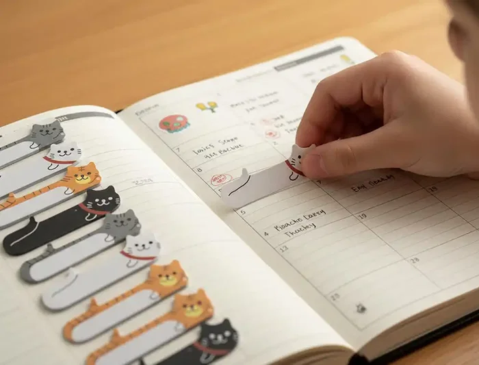 Imaginovo Bloc notas adhesivas marcapaginas gato 120 hojas 8x15x48 mm