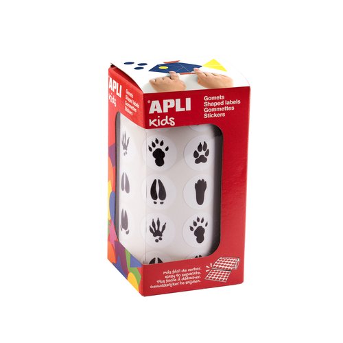 APLI Rollo de Gomets Huellas Animales 20mm 900 uds. APLI Rollo de Gomets Huellas Animales 20mm 900 uds.