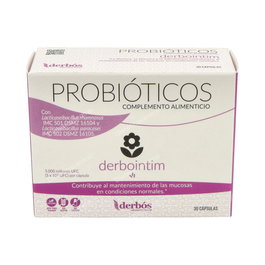DERBOS Derbointim Complemento Alimenticio 30 Cápsulas con Probióticos y Vitaminas (Niacina, Riboflavina, Biotina) - Apto para Veganos