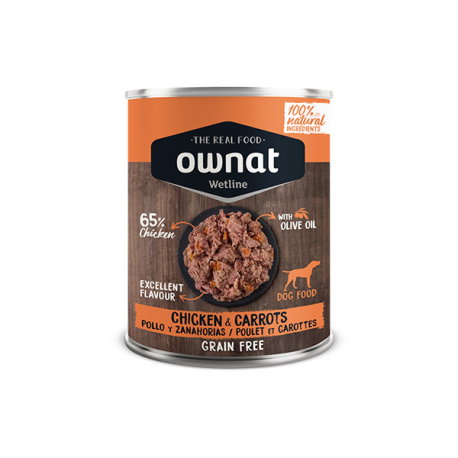 Ownat Wetline Alimento Húmedo para Perros Sabor Pollo y Zanahorias - 12 Latas de 395 gr Ownat Wetline Alimento Húmedo para Perros Sabor Pollo y Zanahorias - 12 Latas de 395 gr