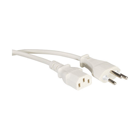 VALUE Cable de alimentación T12 a C13, blanco, 1,8 m VALUE Cable de alimentación T12 a C13, blanco, 1,8 m