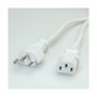Cable de alimentación T12 a C13, blanco, 1,8 m