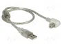 DeLOCK Cable USB 2.0 Tipo-A a Tipo-B Angular 0,5 m Plata/Transparente