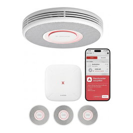X-Sense XS0B-MR31 Set de 3 Detectores de Humo y CO con Gateway, 50 m, 100 dB, Blanco