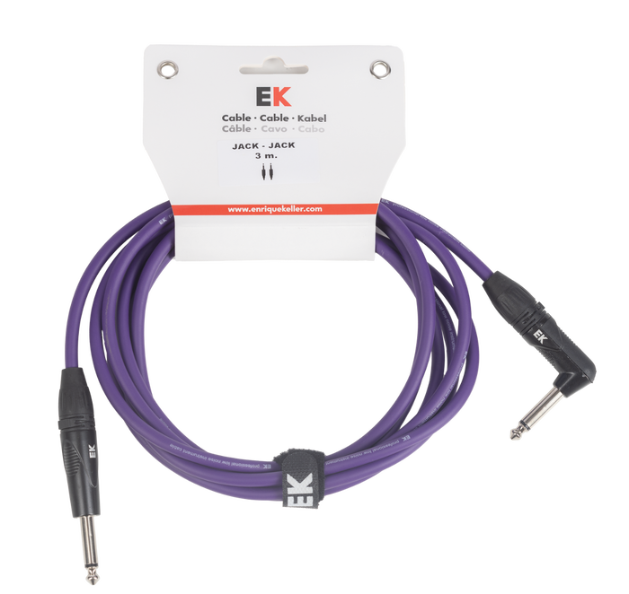 Cable Ek Audio para Guitarra Jack Recto-Acodado 3M Violeta Cable Ek Audio para Guitarra Jack Recto-Acodado 3M Violeta