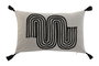 DKD Home Decor Cojín de Algodón con Aplicaciones Beige y Negro 50x30 cm