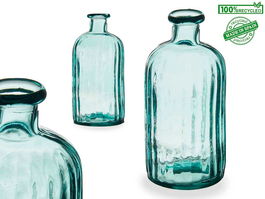 Botella Decorativa Vidrio Holanda Rayas 0.7L Transparente Giftdecor 9x20x9cm (Set de 6)