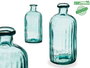 Botella Decorativa Vidrio Holanda Rayas 0.7L Transparente Giftdecor 9x20x9cm (Set de 6)