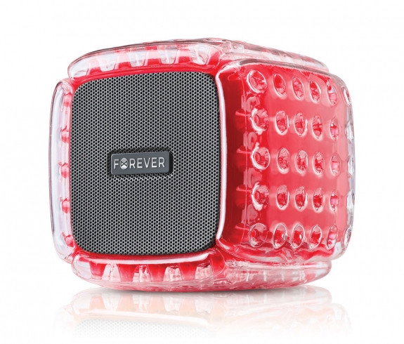 Forever Altavoz Bluetooth BumpAir BS-700, Impermeable IPX6, 5W, Batería 5h, TWS, RGB, MicroSD/AUX, Color Rojo