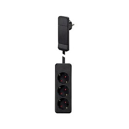 Bachmann 933.014 Regleta de 3 salidas AC con cable de 1,6 m, negro