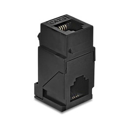 DeLOCK Acoplador de módulo Keystone RJ14 hembra a RJ14 hembra Cat.3 90° Negro