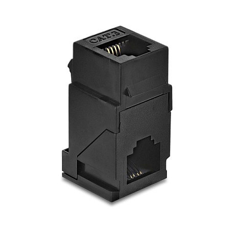 DeLOCK Acoplador de módulo Keystone RJ14 hembra a RJ14 hembra Cat.3 90° Negro DeLOCK Acoplador de módulo Keystone RJ14 hembra a RJ14 hembra Cat.3 90° Negro