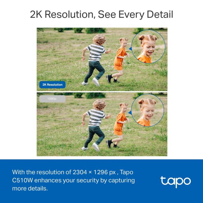 TP-Link Tapo C510W V2 Cámara Vigilancia IP Exterior 3MP 2K WiFi Giratoria Inclina Pack 2 Unidades