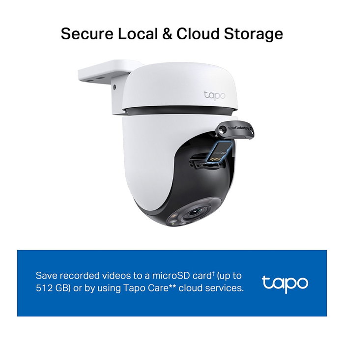 Camara exterior ip wifi tp-link tapo c510w ip65 con rotacion 360º 2k 2304x1296 deteccion multiple alarma