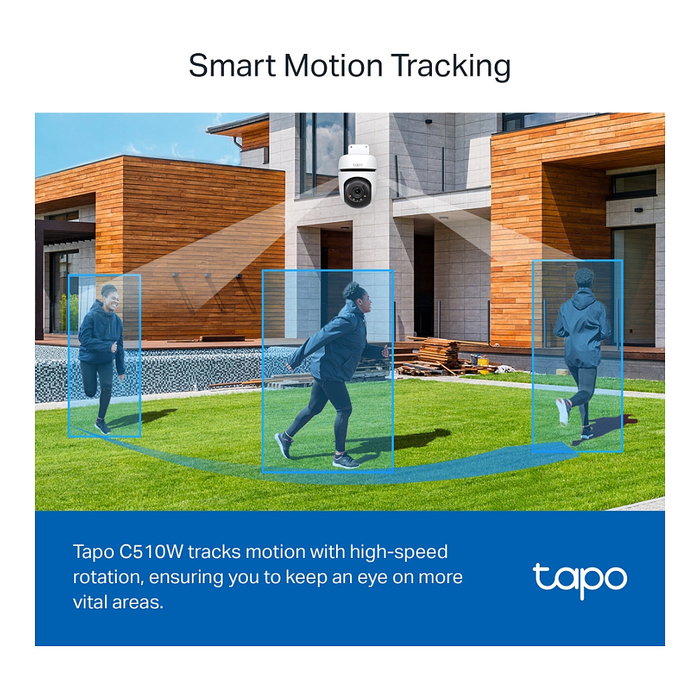 Camara exterior ip wifi tp-link tapo c510w ip65 con rotacion 360º 2k 2304x1296 deteccion multiple alarma