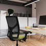 PIQUERAS Y CRESPO Silla de oficina Motilla con mecanismo Sincro/Traslack, Tela Naranja y Malla Gris