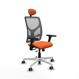 PIQUERAS Y CRESPO Silla de oficina Motilla con mecanismo Sincro/Traslack, Tela Naranja y Malla Gris