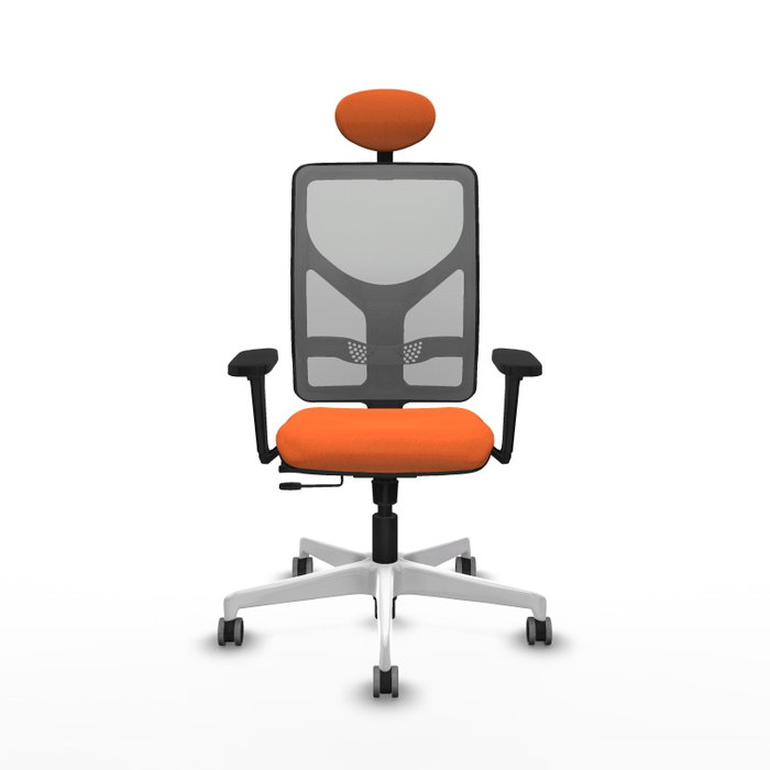 PIQUERAS Y CRESPO Silla de oficina Motilla con mecanismo Sincro/Traslack, Tela Naranja y Malla Gris